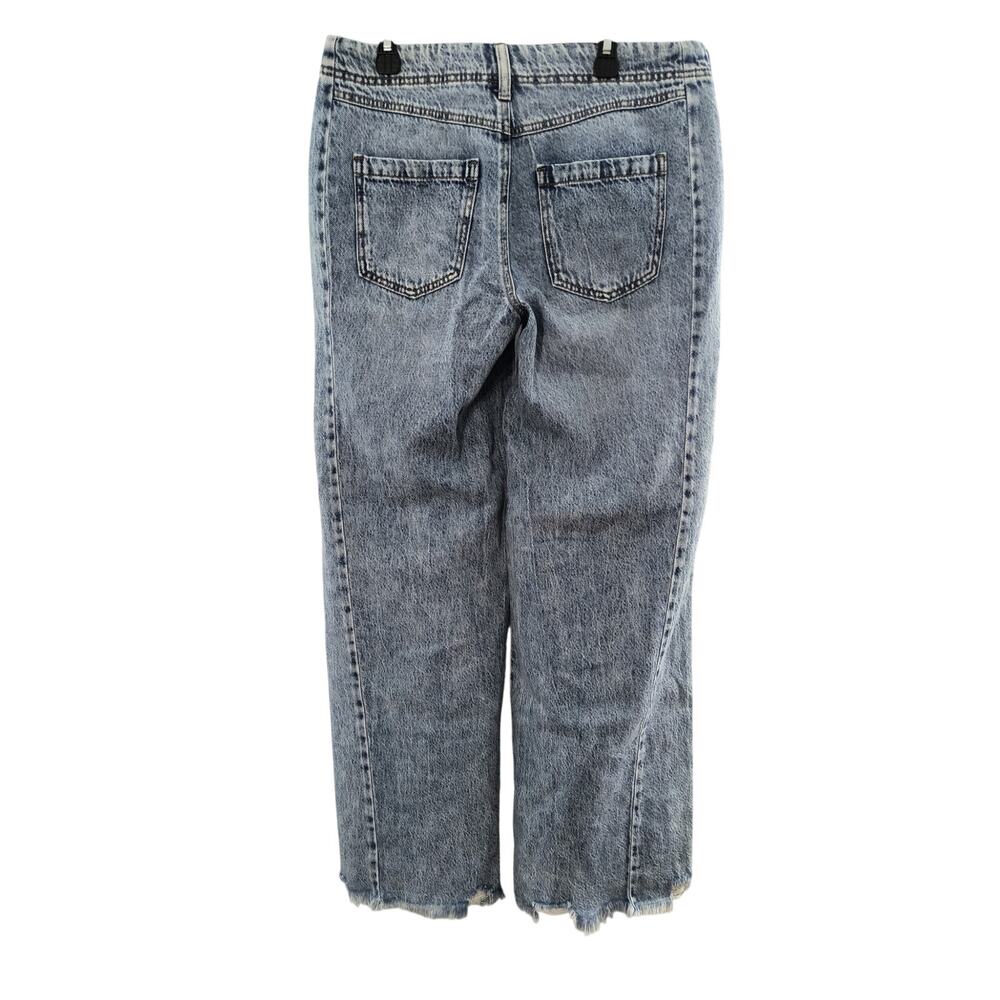 Rewash Low Rise Relaxed Flare Jeans Women's Size 3/26 Light Wash Raw Hem Denim - Picture 5 of 16